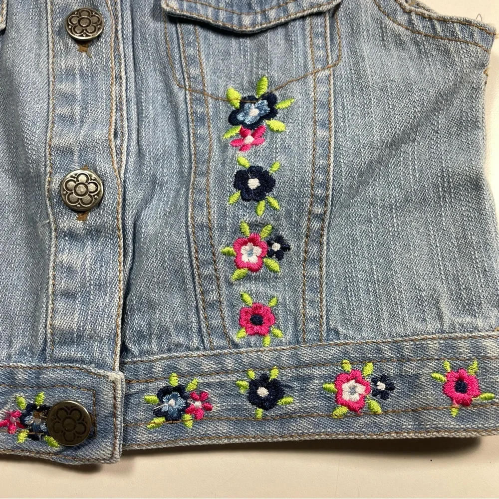 NWT Nannette 3pc Long Tee, Screen Print LS Top And Denim Vest Size 3T - Picture 2 of 9